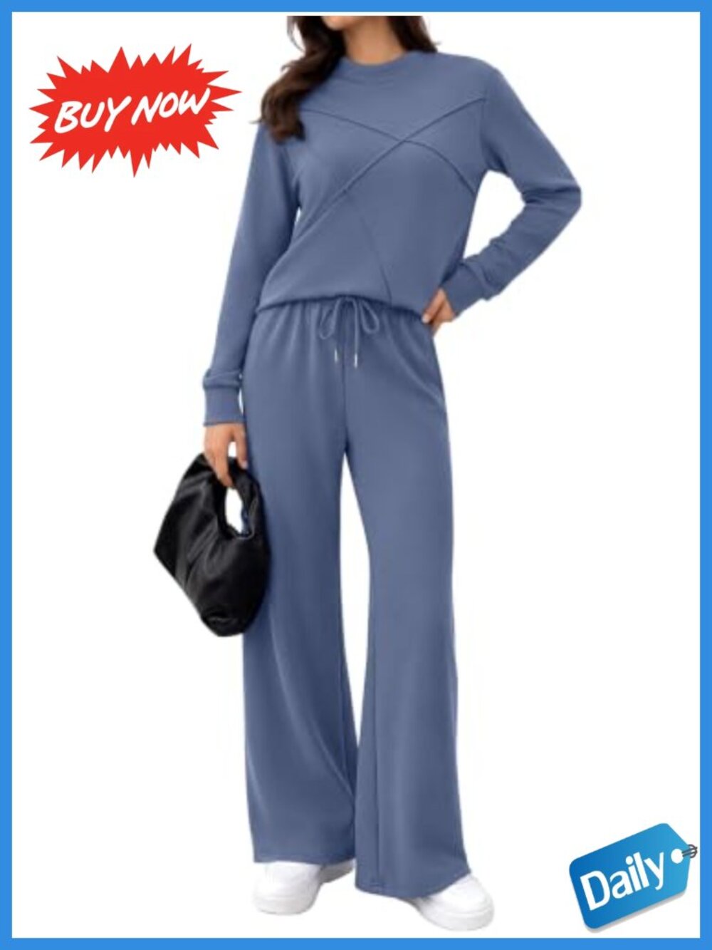 2 Piece Lounge Set Matching Mock Neck Airport Outfit Women's Modal Polyester